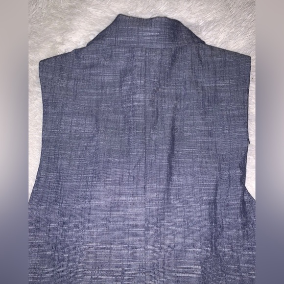 I. N. Studio Women’s Navy Blue Denim Like Vest Open Front w/ Collar Sz 8 NWT - Picture 8 of 12